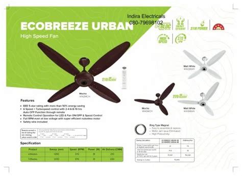 1200 Mm Anchor ECOBREEZE URBAN High Speed Fan 370 RPM At Rs 1000 In