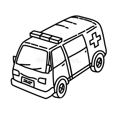 Ambulance Outline Vector Icon Thin Line Black Ambulance Icon Flat