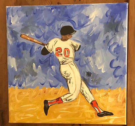 Frank Robinson Abstract Painting Art Baseball Orioles Giants Etsy