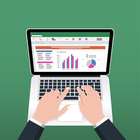 Spreadsheet on Laptop screen. Financial accounting report concept