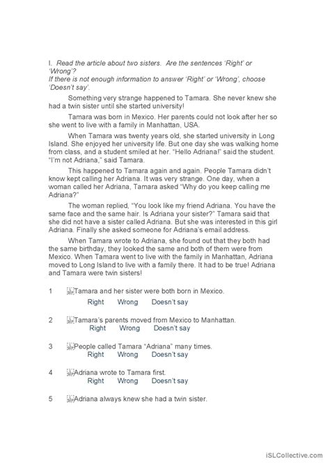 Ket Reading Comprehension Practice… English Esl Worksheets Pdf And Doc