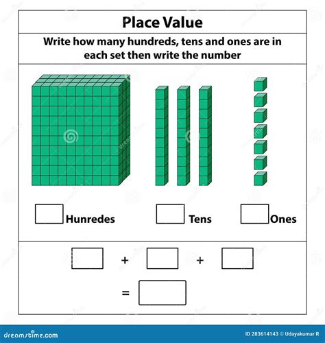 Place Value Hundreds Tens And Ones 10 Blocks And Single Blocks