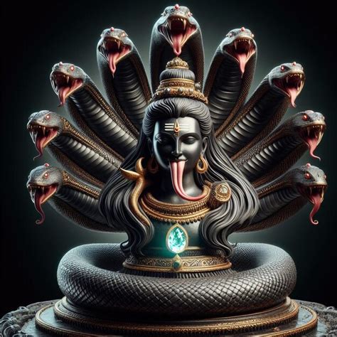 Premium Ai Image A Silver Statue With Snakes Around It