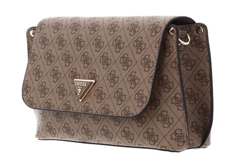 Guess Umh Ngetasche Meridian Flap Crossbody Bag Latte Logo Modeherz