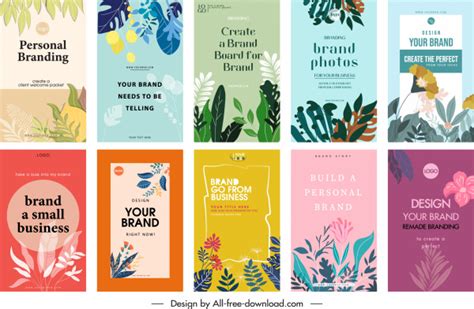 Flyer Cover Templates Elegant Classical Nature Elements Decor Vectors