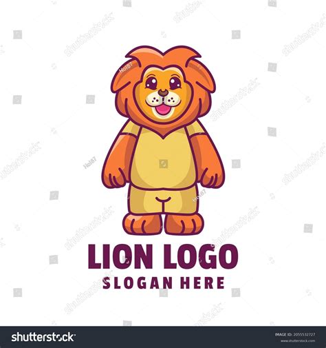 Lion Cute Cartoon Logo Vector Stock Vector Royalty Free 2055532727