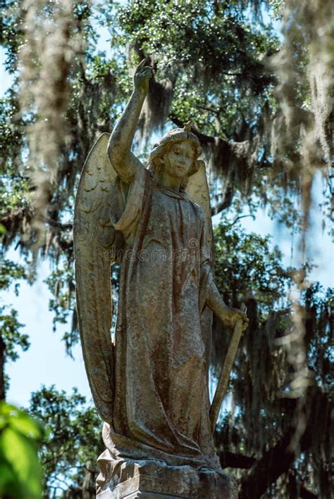 Cemetery Statuary Statue Bonaventure Cemetery Savannah Georgia Stock ...