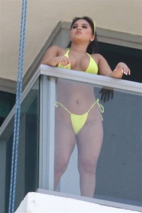 Aliana Mawla In A Yellow Bikini At Her Hotel Balcony In Miami 01