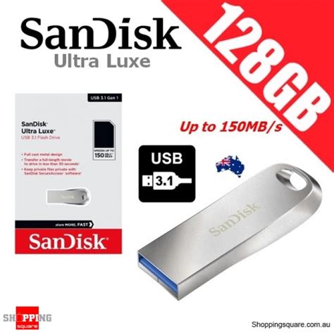 SanDisk Ultra Luxe 128GB USB 3 1 Flash Drive Memory Metallic 150MB S