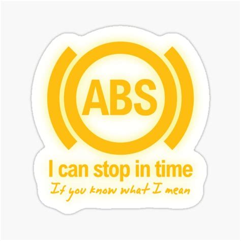 Understanding Car Abs Warning Light Sticker For Sale By Artcolourized