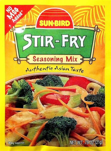 Sunbird Stir Fry Seasoning Mix 4 Packets 074 Oz Each Flavorful