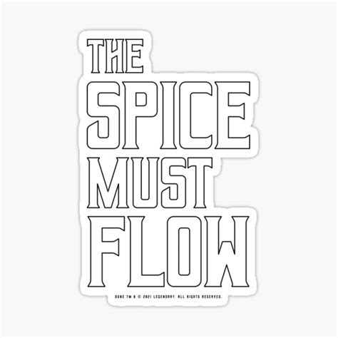 Dune The Spice Must Flow Outline Sticker For Sale By