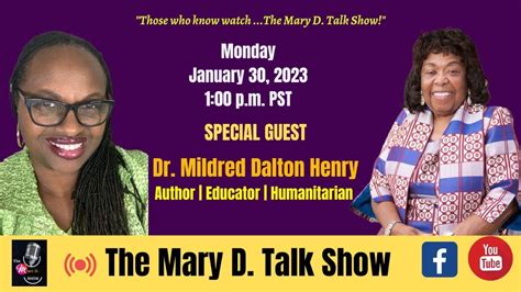 The Mary D Talk Show Host Special Guest Dr Mildred Henry Youtube