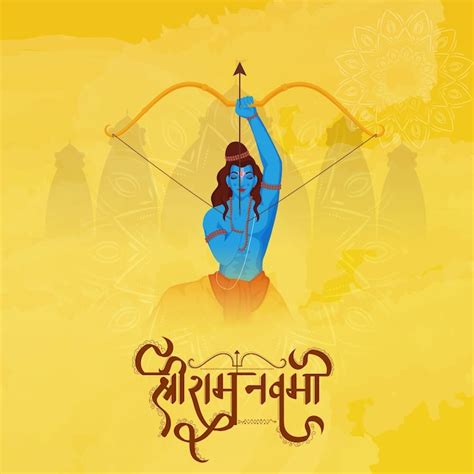 Premium Vector Shri Ram Navami Birthday Of Lord Rama Celebration