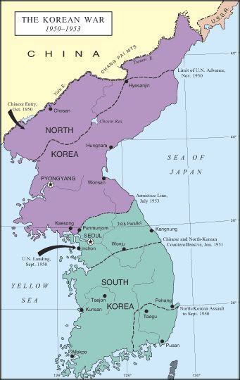 Map Of The Korean War 1950 1953 Korean War Map War