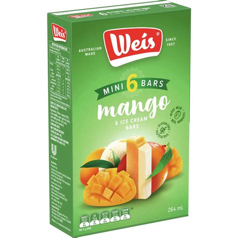 Weis Mini Mango Ice Cream Bars 6 Pack Woolworths