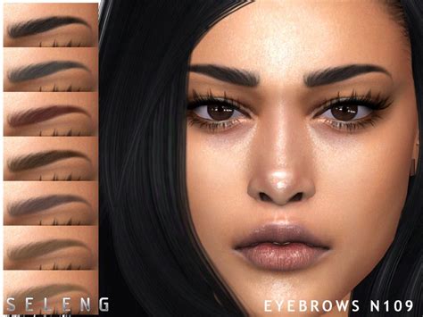 Sims 4 — Eyebrows N109 By Seleng — Female Male 10 Colours Custom