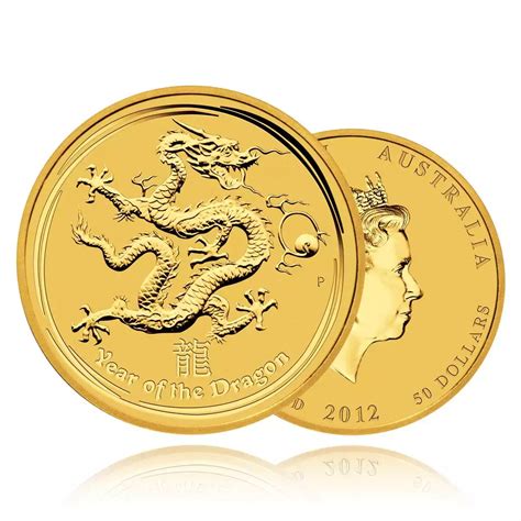 1 2oz Gold Coin 2012 Year Of The Dragon Perth Mint Incl GST