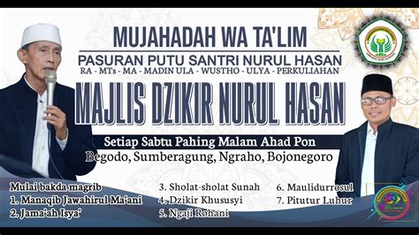 Live Streaming Rutinan Mujahadah Ta Lim Majlis Dzikir Nurul Hasan