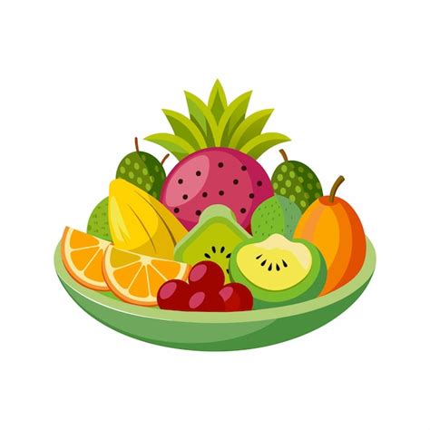 Premium Vector | A bowl of fruit with a picture of a fruit on it