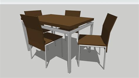 4 Seat Dining Room Table 3d Warehouse