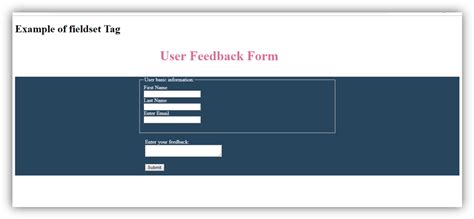 Html Fieldset Tag Javatpoint