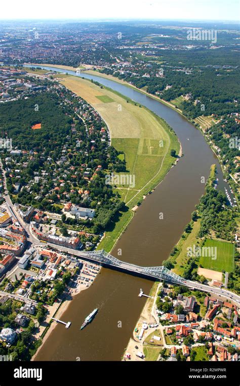 Elbe, bridge, Blaues Wunder, new Elbe bridge, world cultural heritage ...