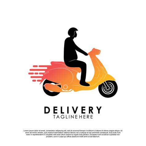 Delivery Logo With Bike Man Or Courier Premium Vector 10840642 Vector