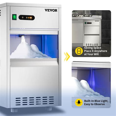 VEVOR 110V Commercial Snowflake Ice Maker 44LBS 24H ETL Approved Food