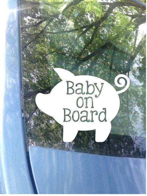 Baby On Board Pig Window Decal Car Decal New Baby Baby Etsy India