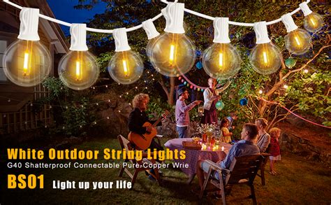 DAYBETTER 100FT Outdoor String Lights Waterproof Patio Lights With 50