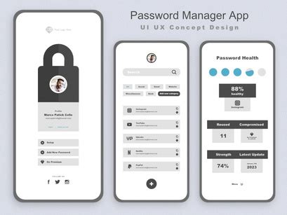 Modern Clean Password Manager App UI UX Concept Design By EpicPxls