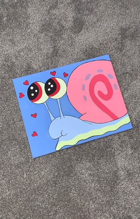 Too Good Not To Share Gary The Snail Hand Painted Decor Mini Canvas Art Diy Art Painting