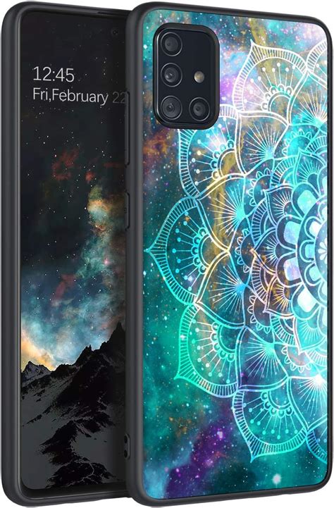 Kangya For Samsung Galaxy A51 Case Slim Fit Glow In The Dark Space Galaxy Design Hybrid Hard Pc