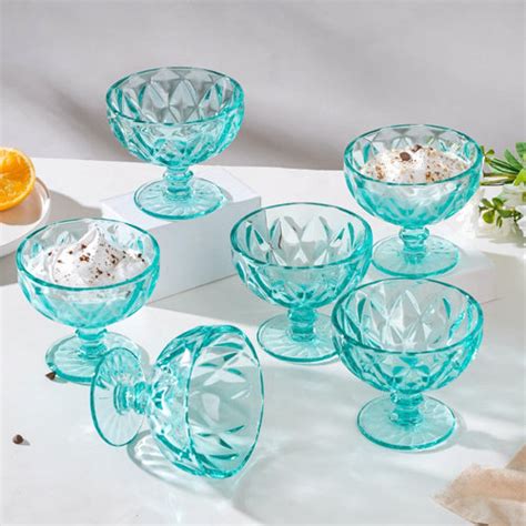 Luxe Glass Dessert Bowl Grey Set Of 6 300 Ml Online Premium Dessert Glass Nestasia