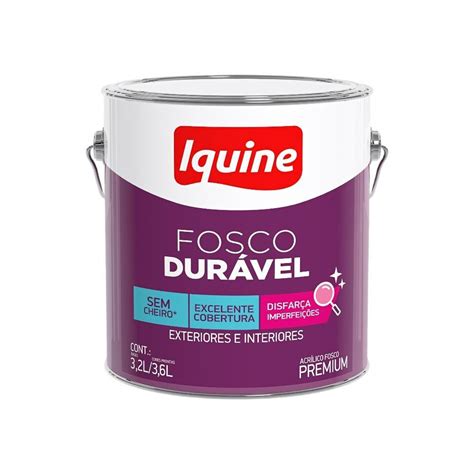 Tinta Acrilica Fosco Duravel Premium L Branco Neve Iquine