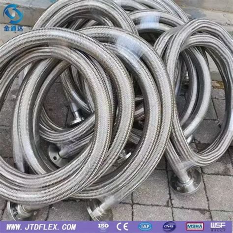 High Temperature Flexible Ptfe Lined Ss304 316 Stainless Steel Braided