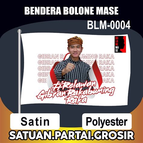 Jual Cetak Bendera Kain Desain Bolone Mase Relawan Gibran Mini Flag