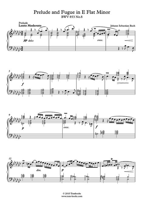 Free Sheet Music Bach Johann Sebastian Bwv Prelude And Fugue