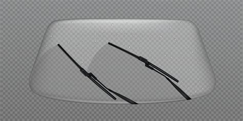 Car Wiper Clean Windscreen Windshield With Drops Vector Art