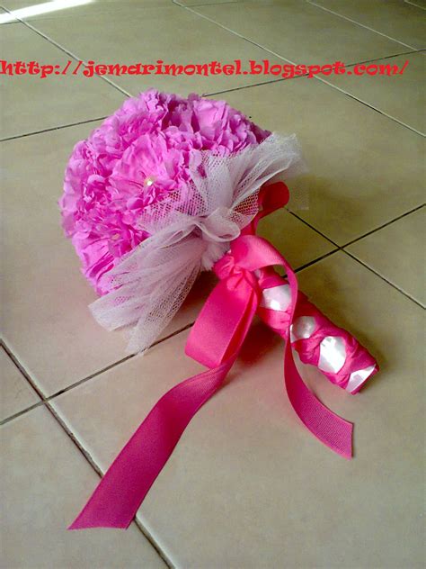 Bunga Tangan Cekmin Nimsay Shirley Poppy Crepe Flower Hand Bouquet