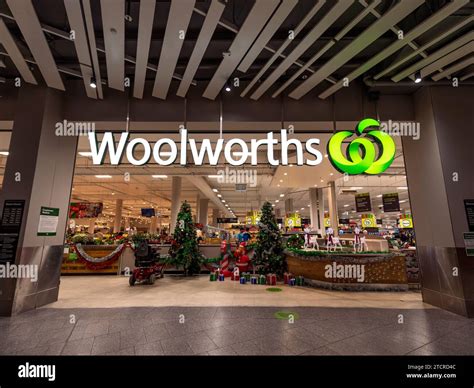 Gold Coast, QLD, Australia - Woolworths supermarket with Christmas ...