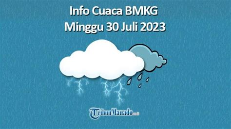 Peringatan Dini Cuaca Ekstrem Minggu 30 Juli 2023 12 Wilayah Potensi