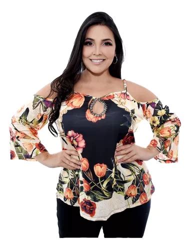 Blusa Feminina Plus Exclusiva Manga Ciganinha Lan Amento Parcelamento