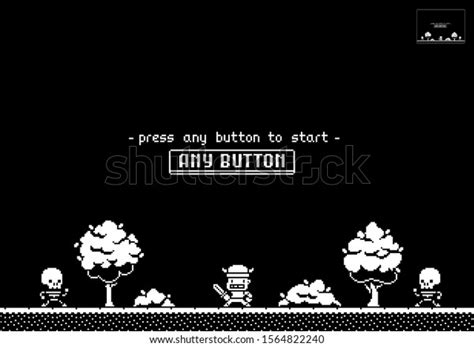 Pixel Art Monochrome Game Scene Start Vector C S N Mi N Ph B N