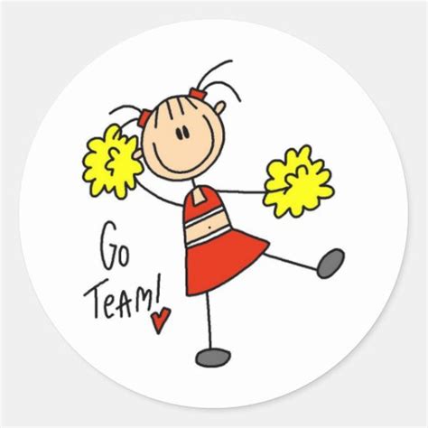 Go Team Cheerleader Sticker | Zazzle