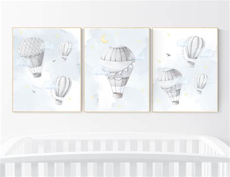 Nursery Decor Gender Neutral Hot Air Balloon Neutral Etsy