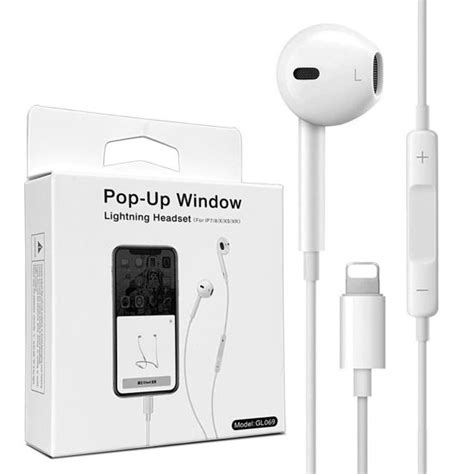 Gl069 Pop Up Window Lightning Headset Earphone For Apple Iphone 7