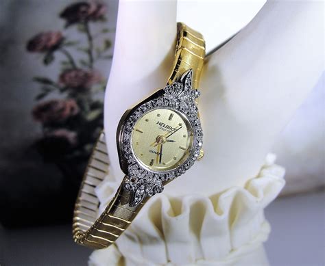 Helbros Womens Wrist Watch Genuine Diamond Wrist Watch Ladies Wrist