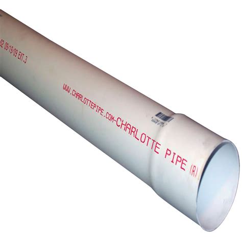 Charlotte Pipe In X Ft Solid Pvc Drain And Sewer Pipe Belled